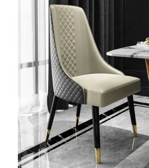Aurelius Marble Dining Table &amp; 6 Chair Set with Gold Double-Ring Base - Greenora Living