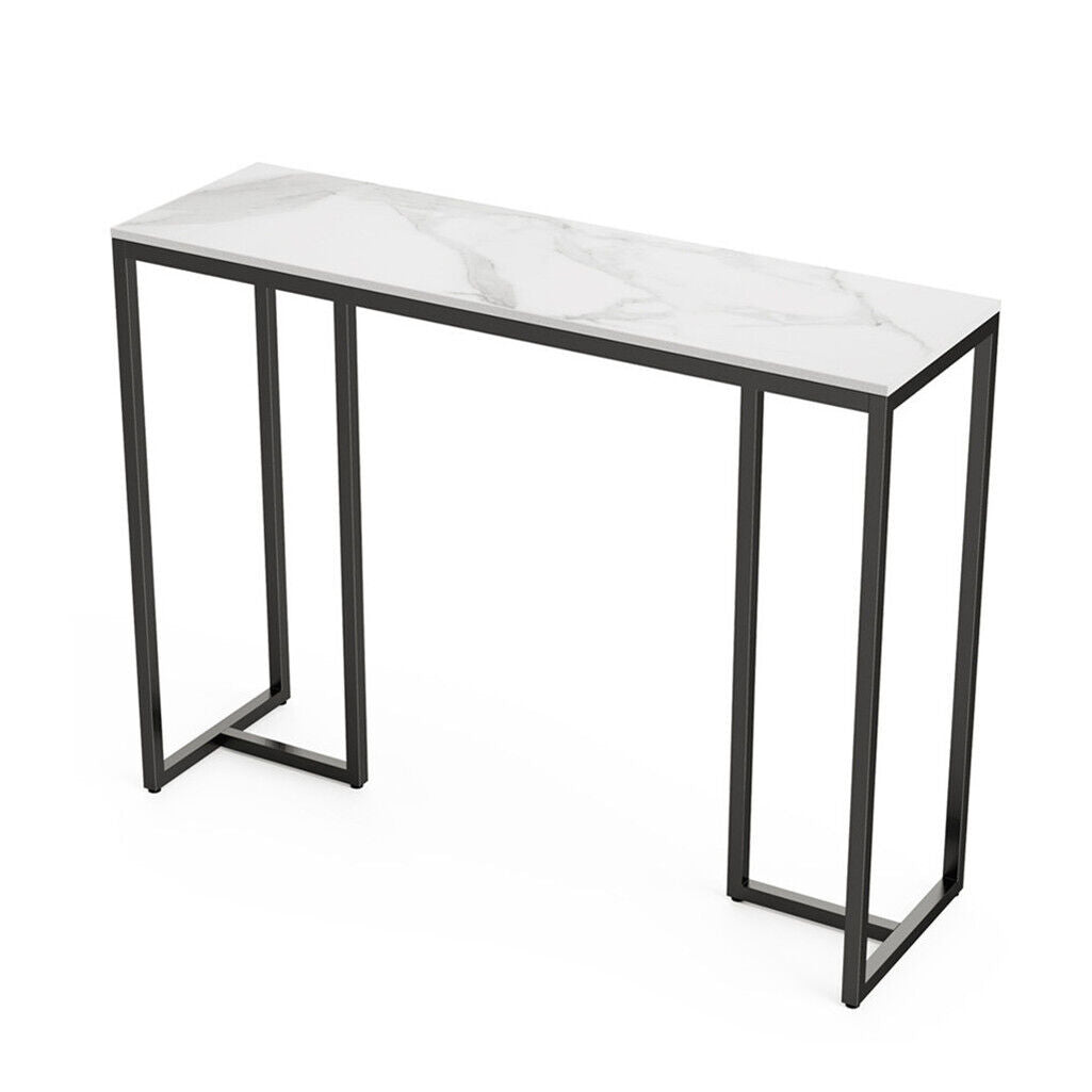 Nero Console Table – Sintered Stone Marble Top, Black Iron Frame &amp; 30kg Capacity | 100cm | Black &amp; White - Greenora Living