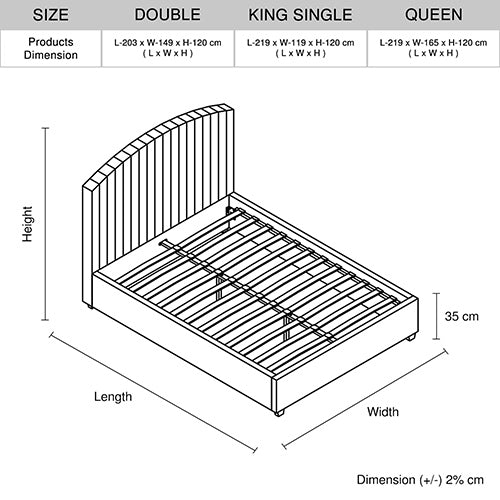Double Bed Frame – Pink Velvet Upholstery, Quilted High Headboard &amp; Upholstered Footboard - Greenora Living